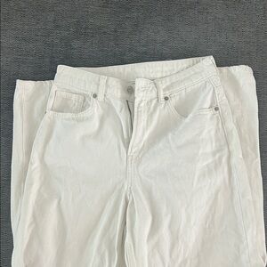 White High-Rise Wide Leg Jeans